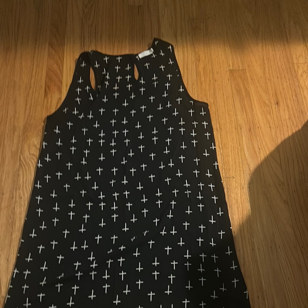 Lush Black and White Halter Sundress